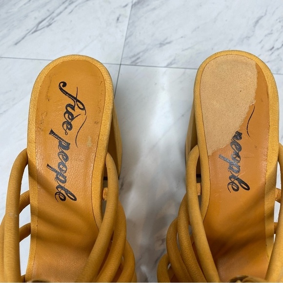 Free People Colette Strappy Orange Block Heel Sandal 7.5 - Picture 11 of 14